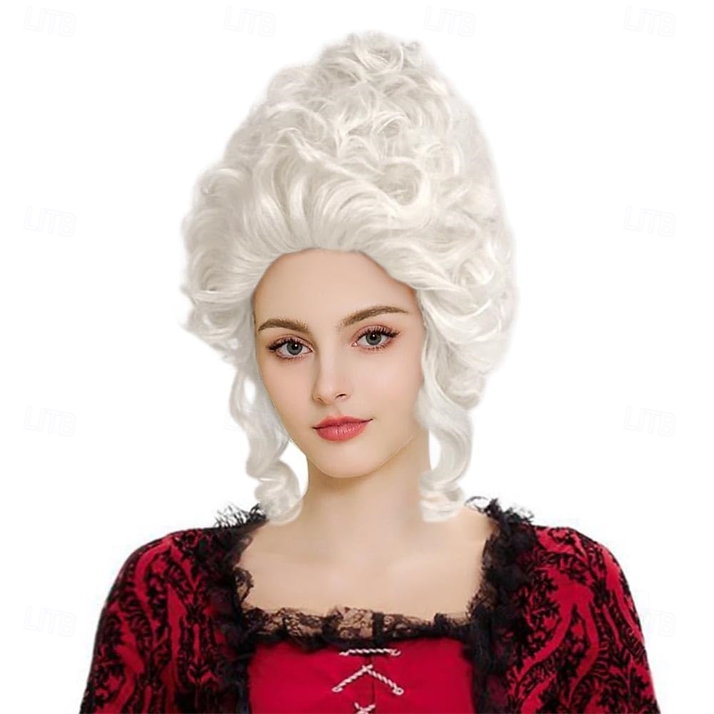 Viktoriánské koloniální paruky z 18. století s kudrnatým vlnitým účesem pro ženy, cosplay paruky 2026 - $23.99 –P1