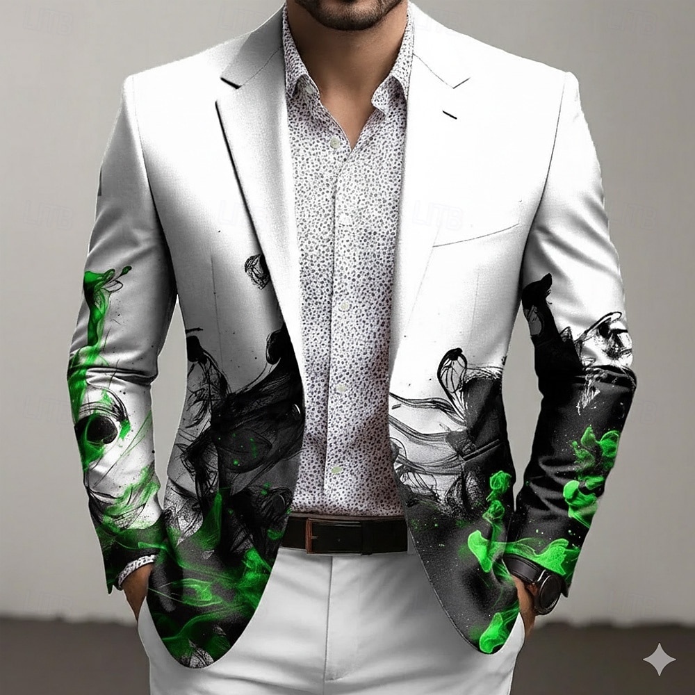 Per uomo Grafico Giacca blazer Cappotto Confortevole Traspirante Artistico Casual Quotidiano Abbigliamento da sera Stampa 3D Bottoni Multi-tasche Primavera Autunno & Inverno Dentellato Manica Lunga del 2026 a $85.99 –P3