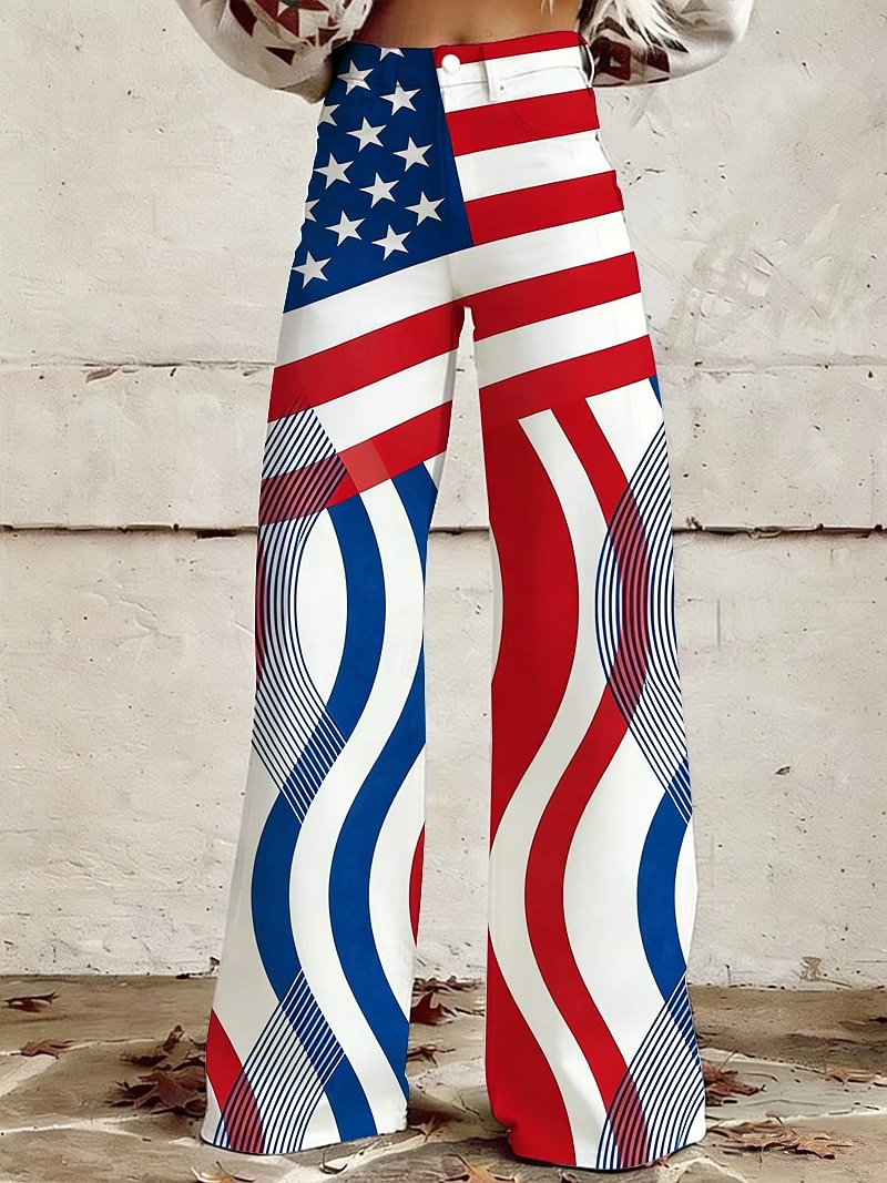 250e anniversaire des États-Unis Rétro Vintage Années 1970 Pantalon Pantalon à jambes larges Hippie Disco Taille haute Déguisement Femmes Mascarade 4 Juillet Jour de l'indépendance Adulte Pantalon de 2026 ? $32.99 –P4