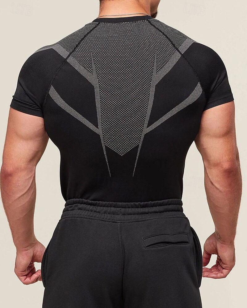 Per uomo Blocco di colori T-shirt da corsa Maglia a compressione Maglia da corsa Estate Primavera Autunno Manica Corta Asciugatura Rapida Compressione Traspirante Allenamento in Palestra Allenamento del 2026 a $25.99 –P7