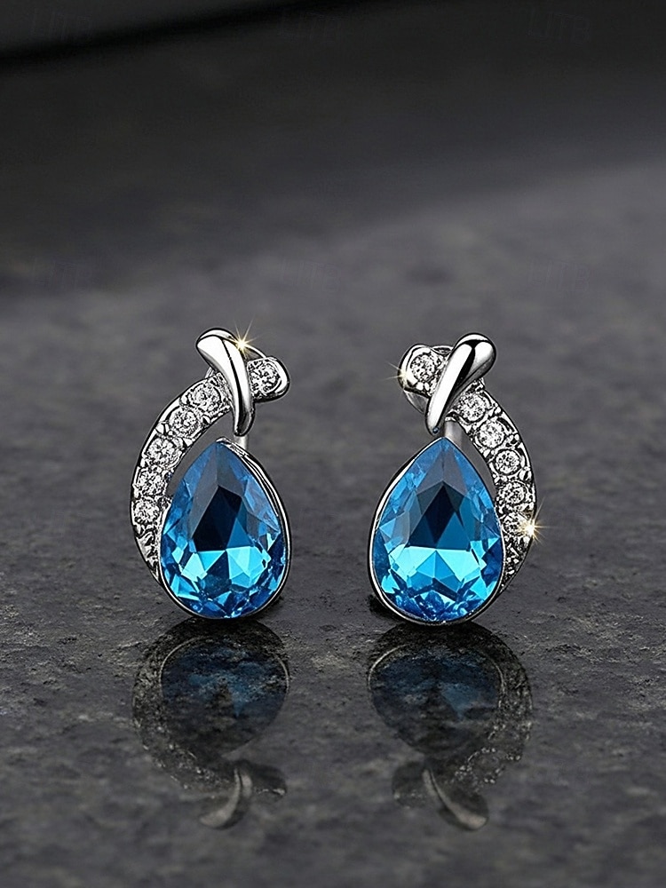 Женский ювелирный набор из сплава и циркона – элегантное колье и серьги в форме капли, доступны в нескольких цветах, идеально подходят для свадеб и вечерних мероприятий. 2026 - $9.99 –P6