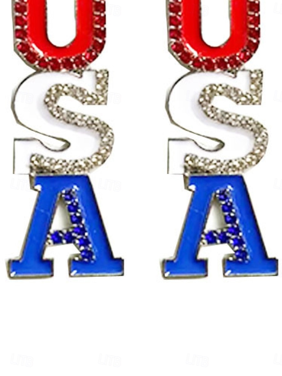 1 pari Korvakorut For Naisten Päivittäin Katu Festivaali Metalliseos Geometrinen Aakkosen muoto 2026 - $11.49 –P3