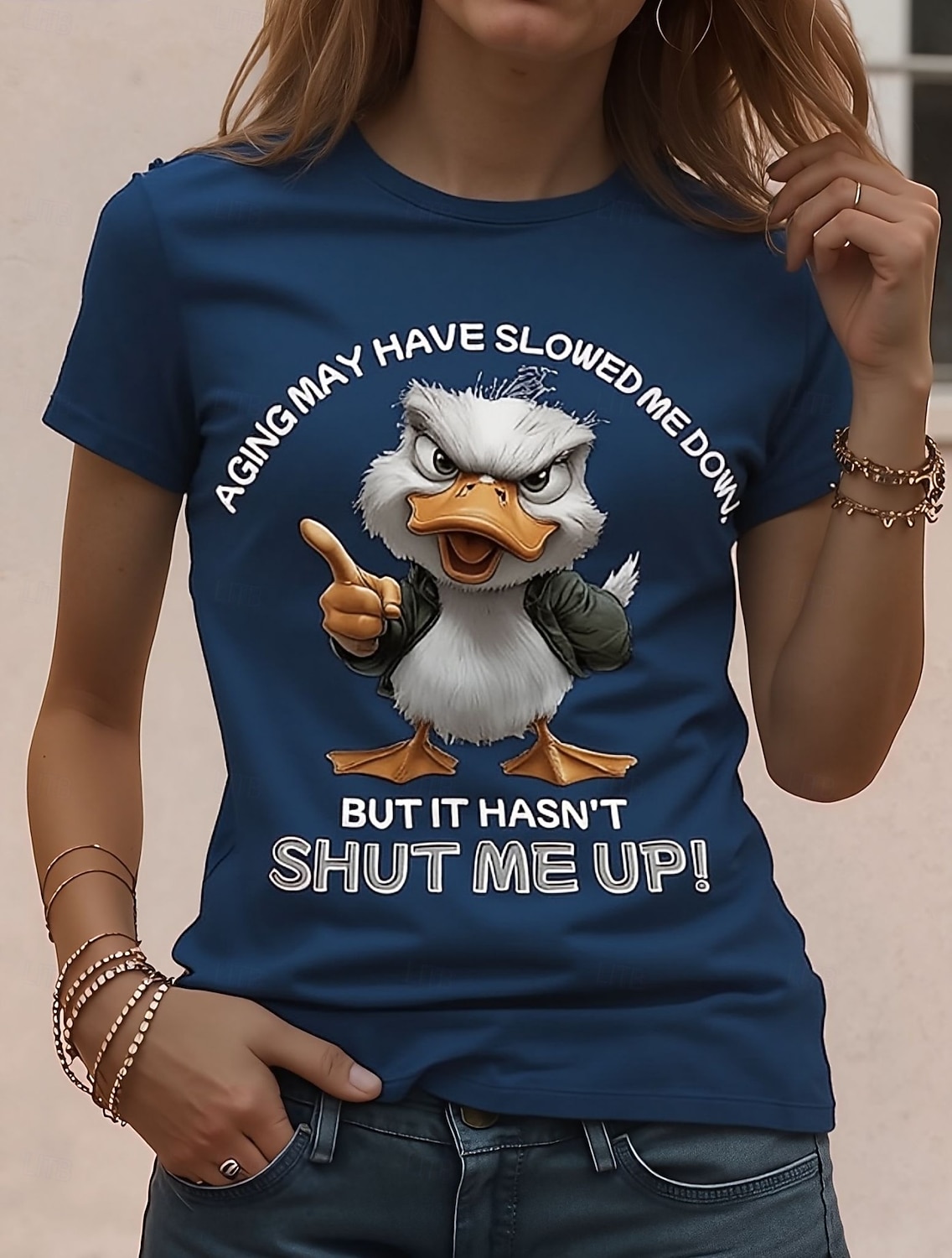 Damen T Shirt Patchwork Druck Katze Buchstabe Lustiger Slang Basic Kurzarm Rundhals Normale Oberteile Täglich Blau Marineblau Sommer Frühling Herbst Winter I'm Fine Everything Is Fine 2026 - $22.99 –P1