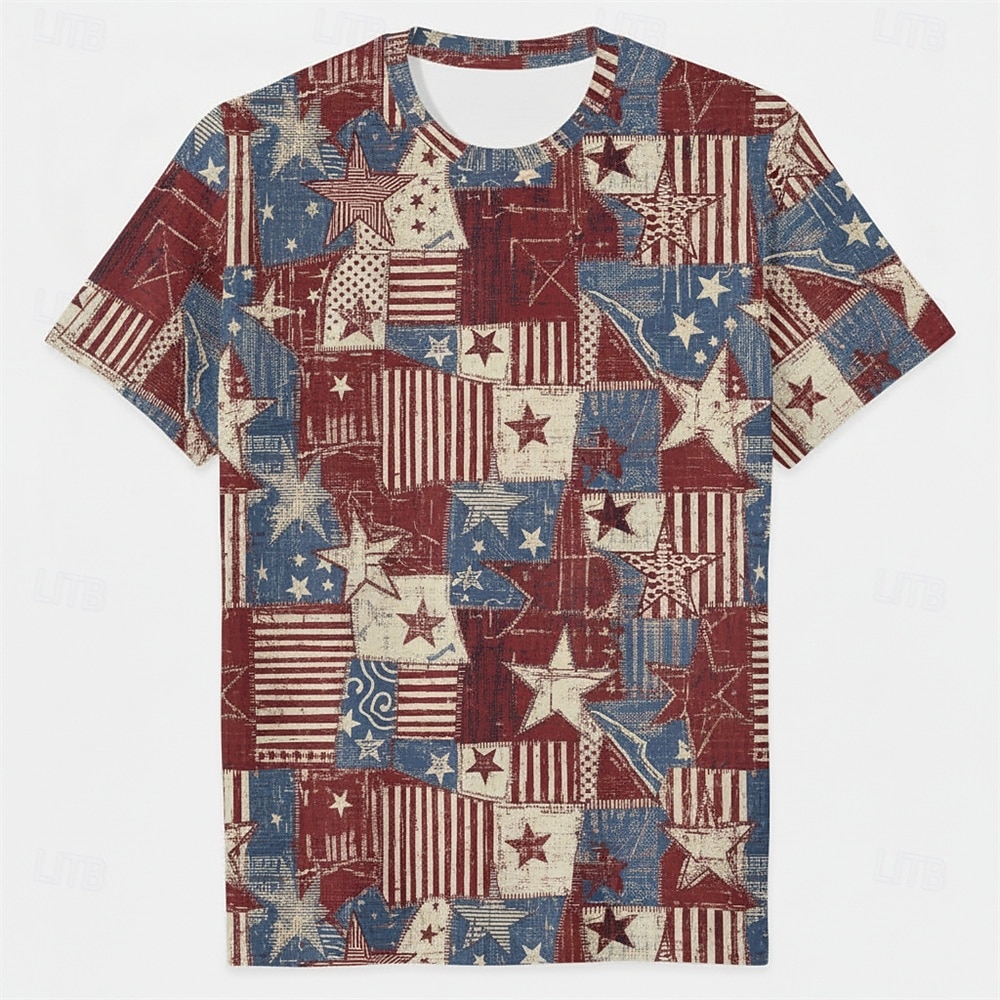 Patriotic T-shirt Graphic Tee USA Retro Vintage Patriotic T-shirt Sleeve 1776-2026 for Unisex Adults' 3D Print  for Independence Day / the Fourth of July 4th of July 2026 - $20.99 –P1