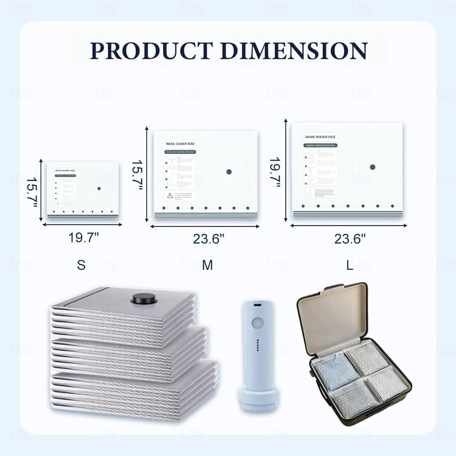Conjunto de sacos de compressão a vácuo sem fio para viagem com bomba recarregável, cinza, reutilizáveis, transparentes, para organizar roupas, ideal para bagagem, armário e malas de viagem. de 2026 por $31.99 –P9