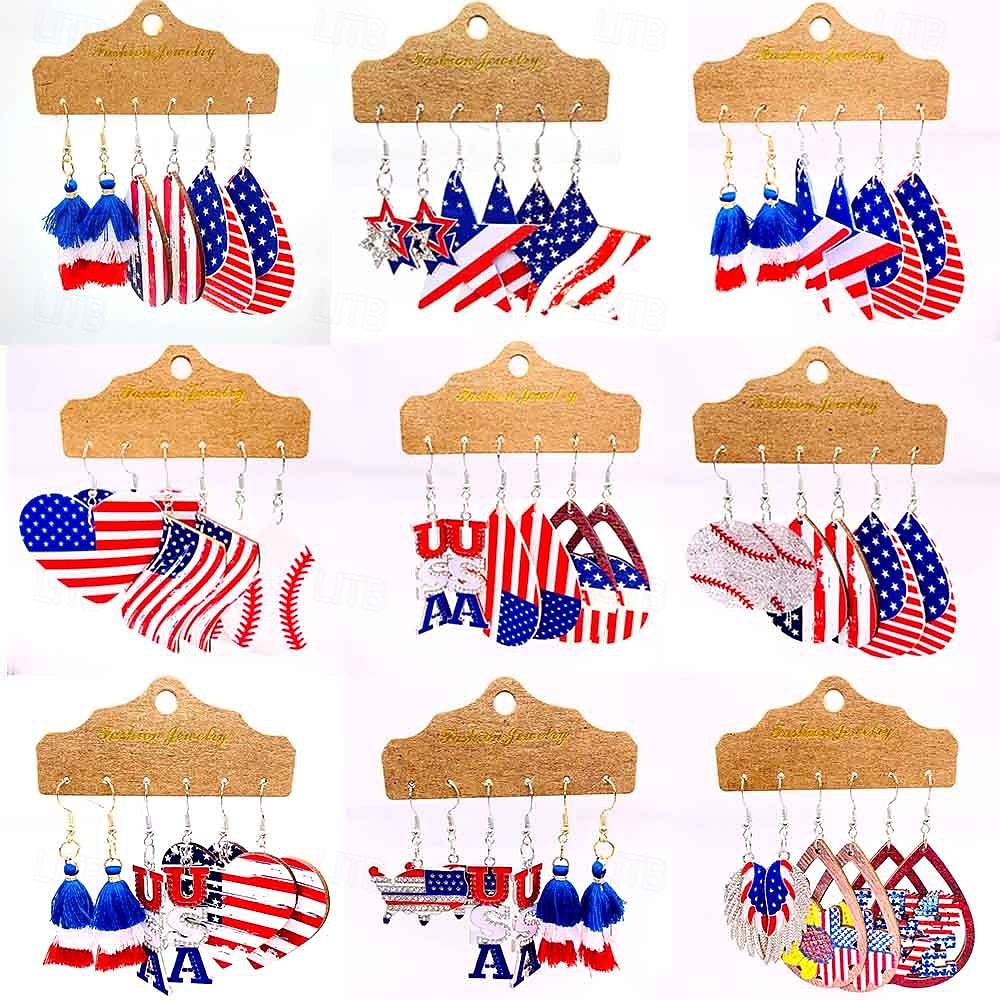 250º Aniversário EUA Brincos Fantasias Adulto Mulheres Dia da Independência 4 de julho Festa Espetáculo Vestir-se de 2026 por $12.69 –P1