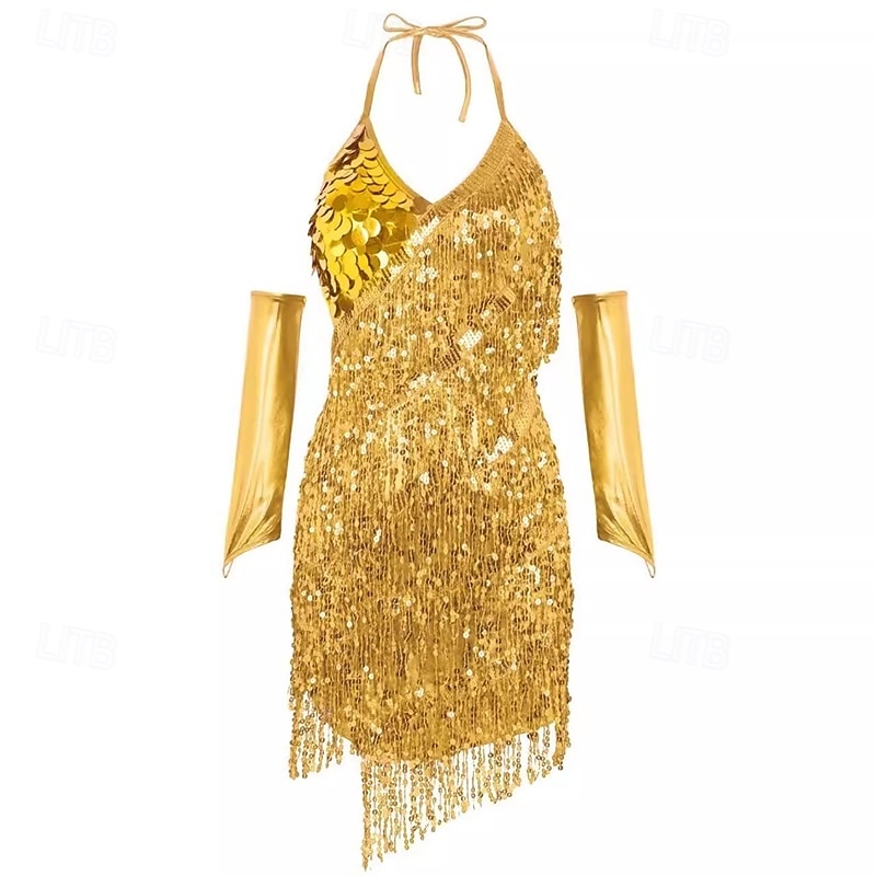 Vestito da performance samba con frange di paillettes per la festa di danza latina del 2026 a $31.99 –P1