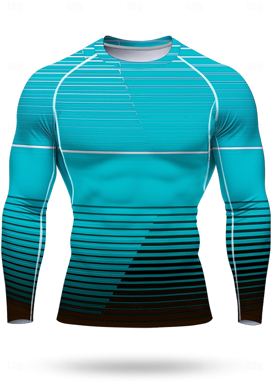 Муж. Футболка для бега Спортивная рубашка Фитнес-рубашка Рубашка тренировки Беговой верх Длинный рукав Футболка Футболка Лето Весна Осень Зима Геометрический принт UPF 50 Устойчивость к УФ УПФ 50 2026 - $18.99 –P8