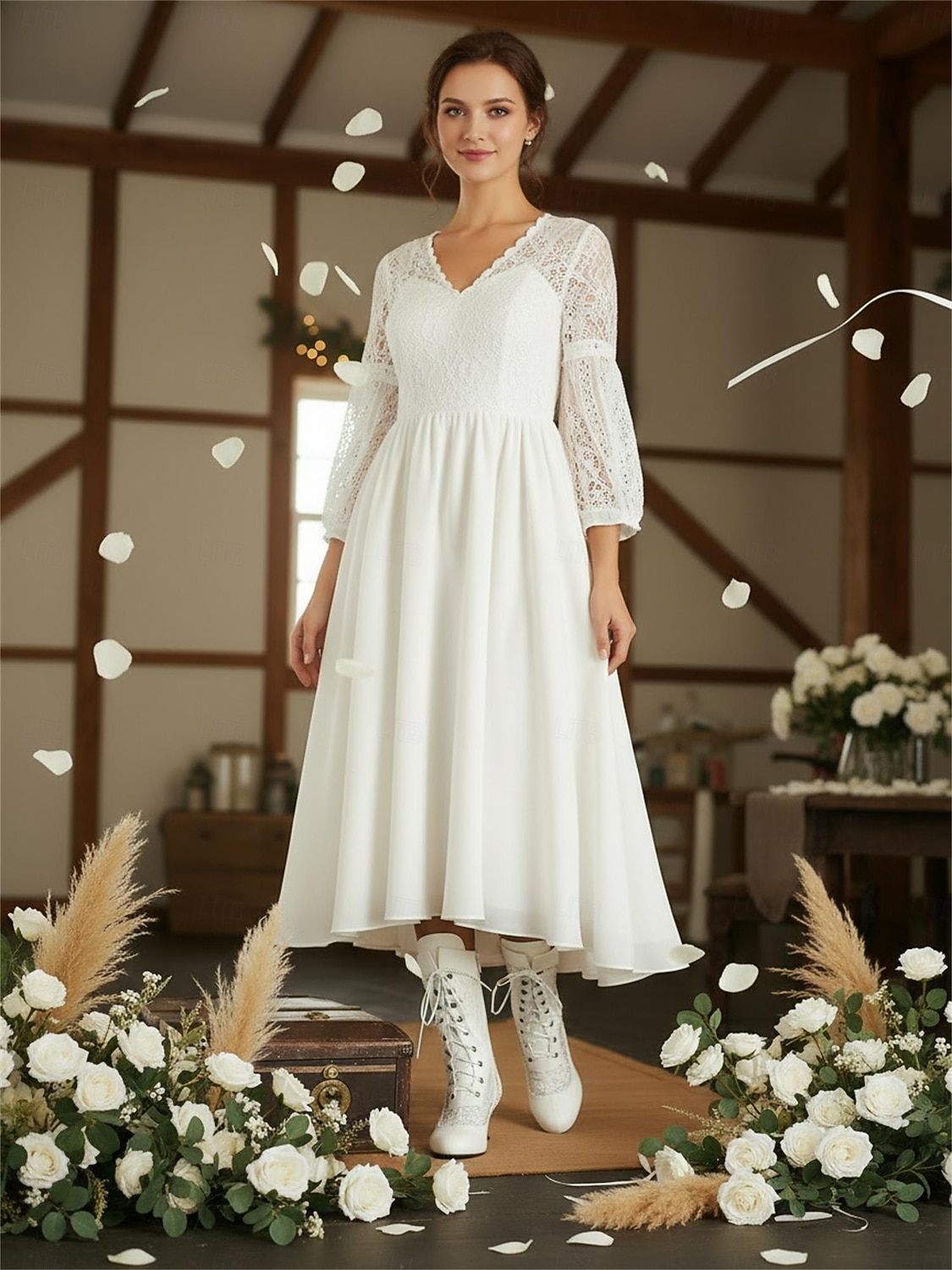 Botas victorianas blancas de media pantorrilla con cordones y tacón grueso para mujer: calzado de novia y fiesta de estilo eduardiano vintage de la década de 1900. 2026 - $64.99 –P1