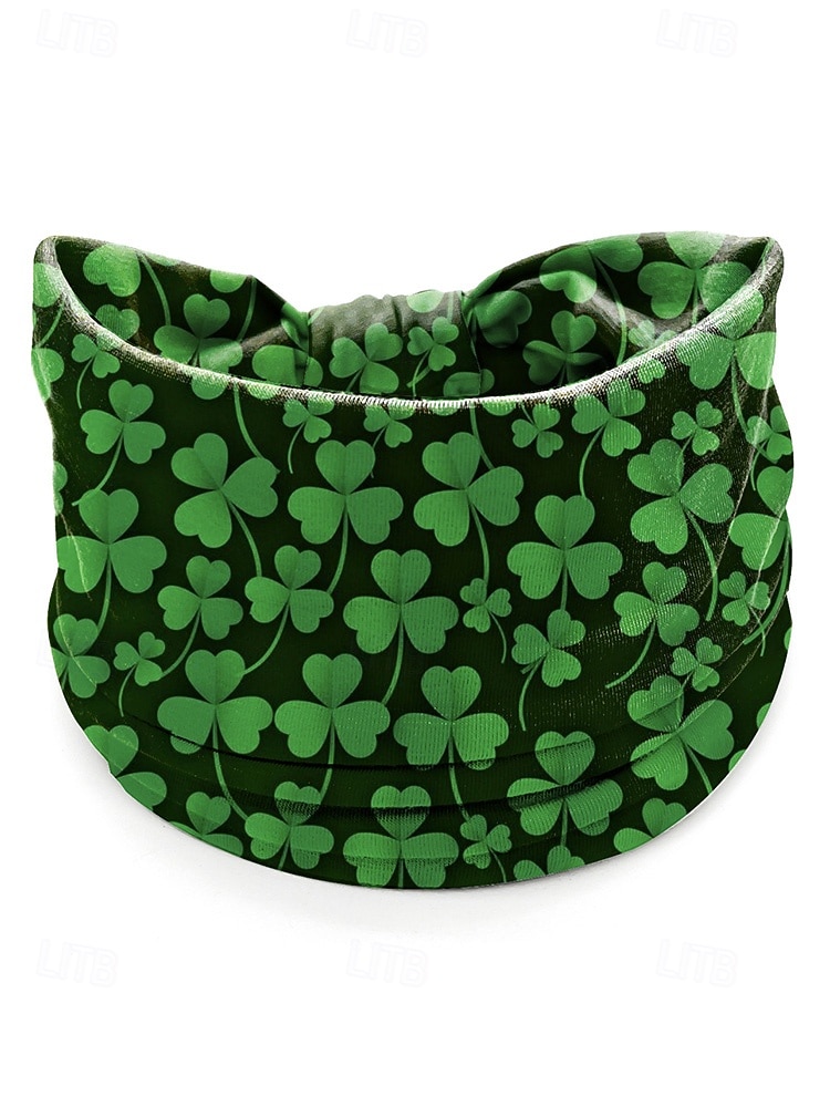 Damhårband med polyestertryck, flermönster med shamrockmönster för St. Patricks dag, stretchig och andningsbar festivalstil för högtidsfiranden, parader och vardagskläder 2026 - QAR 30.48 –P14