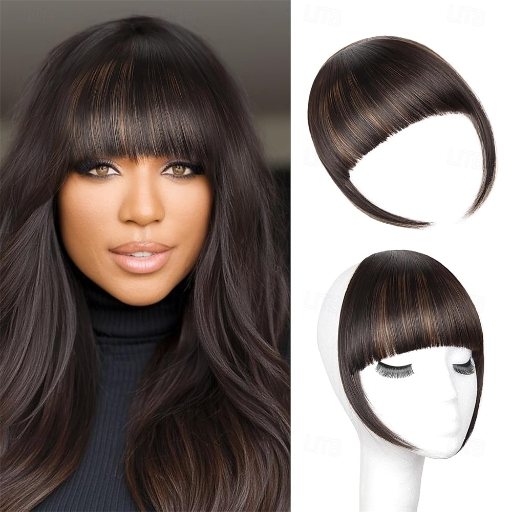 Sponky na ofinu pro ženy - syntetický příčesek s umělou ofinou a sponami, snadno použitelná sponka s ofinou pro okamžitou změnu stylu h2/426# 2026 - $10.99 –P1