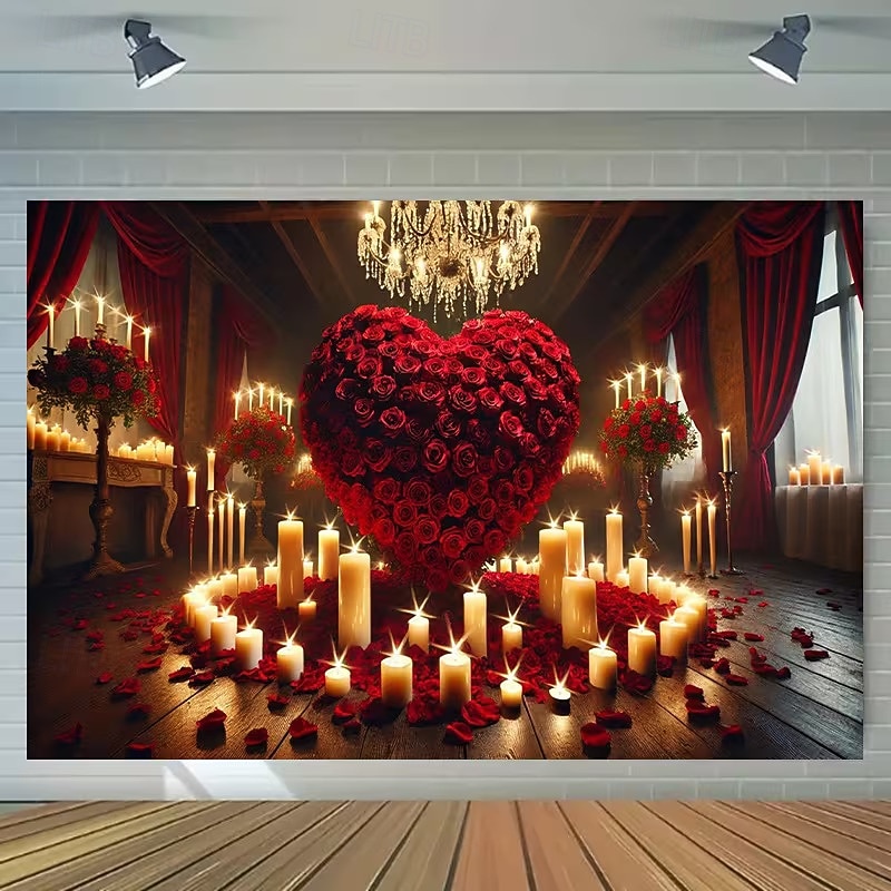 Valentinstag Tapisserie Banner Decke Herz Romantisch 3D Schlafzimmer Wohnzimmer Wohnheim Jugendzimmer Studentenwohnheim Wandveranda Wohndeko 2026 - $19.99 –P3