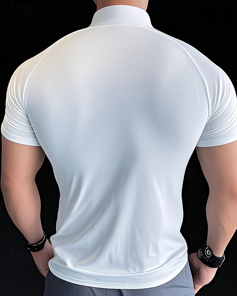 رجالي لون سادة تيشيرت للجري قميص ضاغط الصيف الربيع الخريف إحزم كم قصير سريع جاف ضغط رطوبة فتل تمرين نادي رياضي التدريب النشط ممارسه الرياضه أسود أبيض ملابس رياضية ألبسة رياضية 2026 - $27.99 –P3