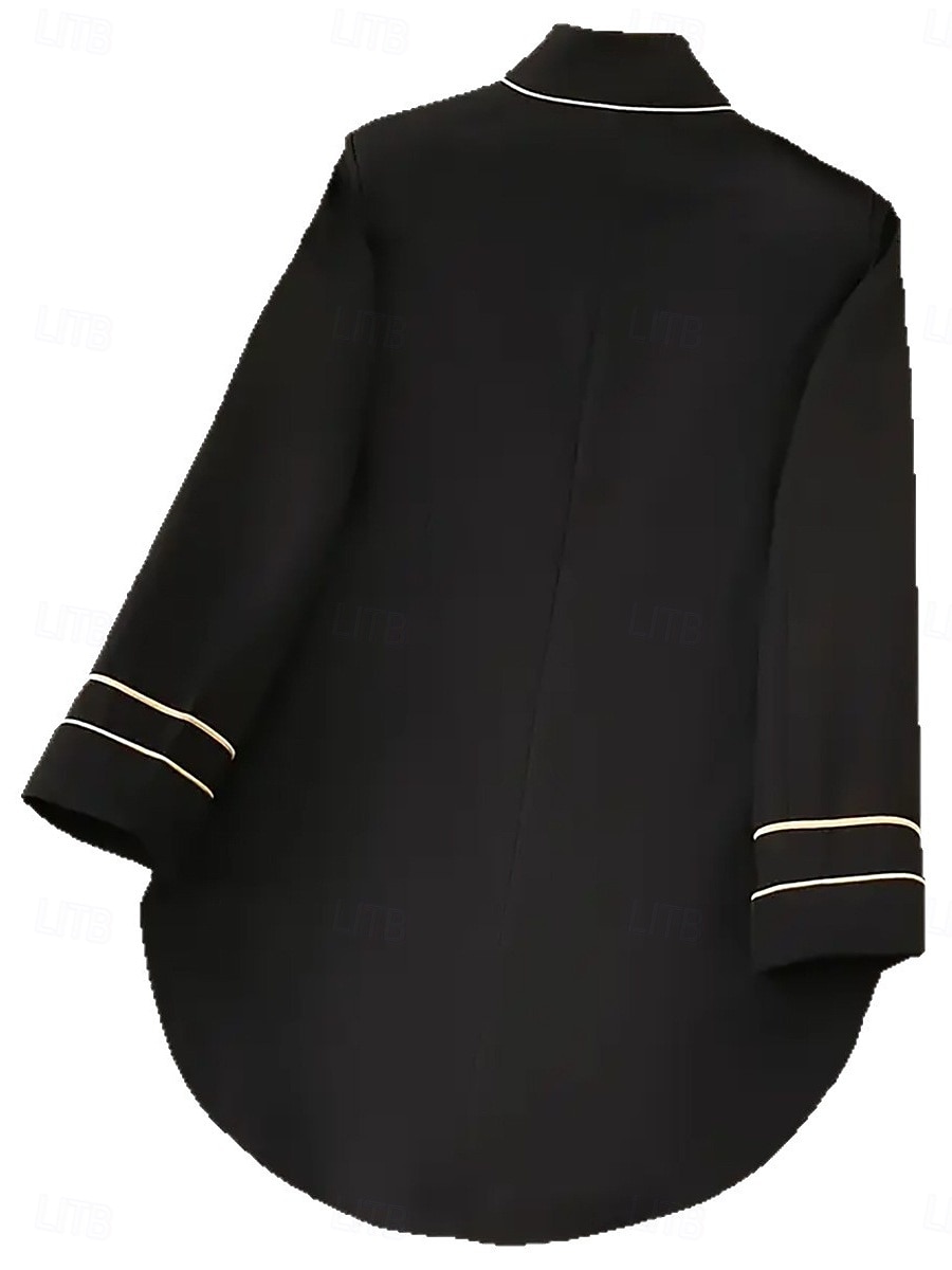 Women's Blazer Comfortable Breathable Patchwork Elegant Fashion Casual Plain Daily Outdoor Formal Regular Turndown Regular Fit Long Sleeve Outerwear Black Spring Fall 2026 - €72.99 –P3