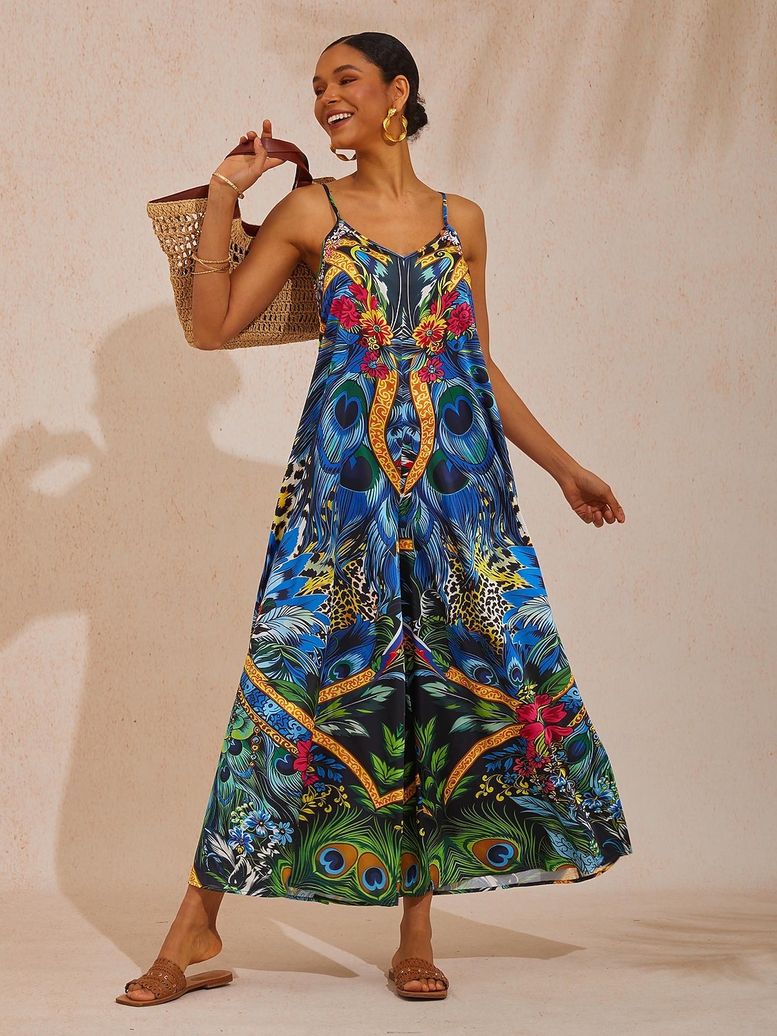 комбинезон из шелкового атласа с перьями для вечеринки в джунглях 2026 - $102.99 –P2