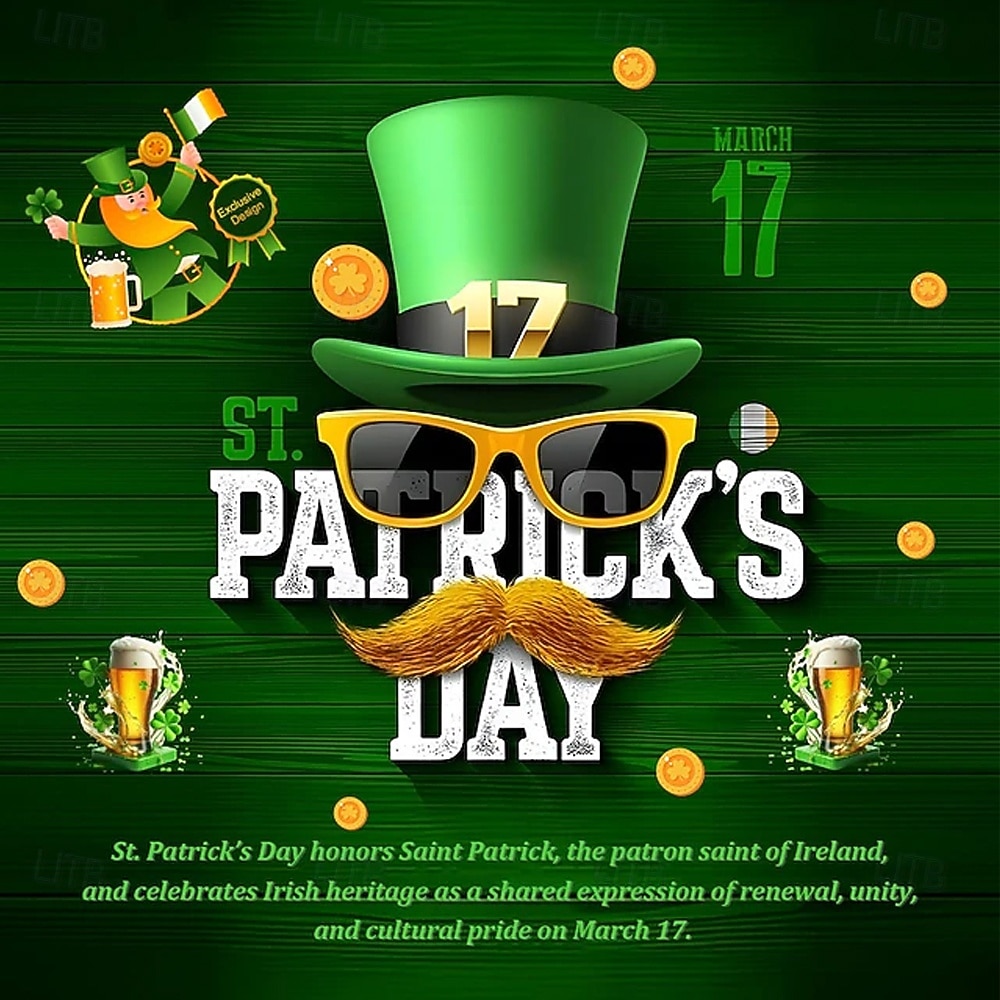 St. Patrick's Day Men's Geometric Tartan Gradient Color Trousers Dress Pants Suit Pants Mid Waist Vintage Retro Holiday Relaxed Fit Flat Front Dress Pants with Side Pockets Spring Fall 3D Print Green 2026 - $29.99 –P4