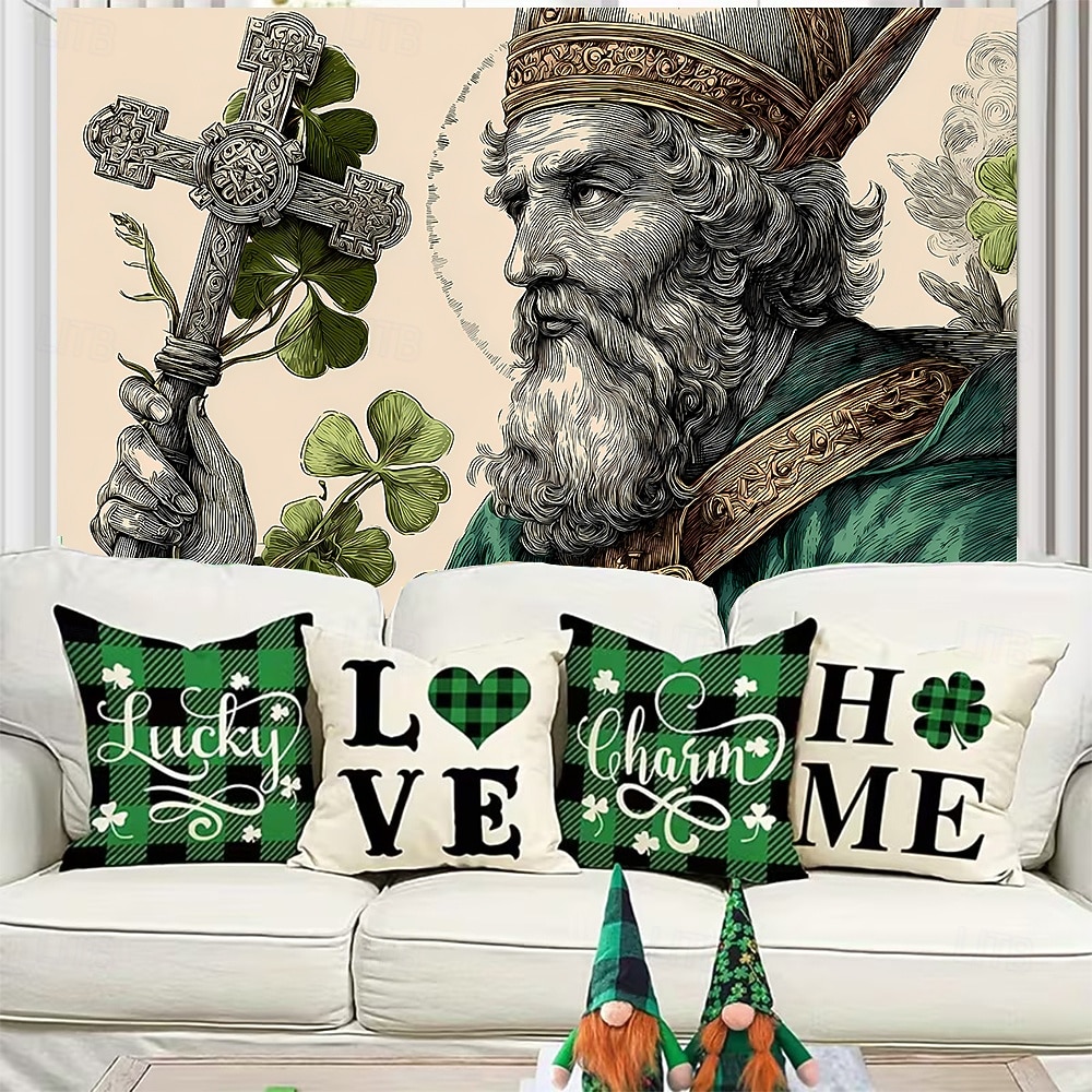 St. Patrick's Day Tapestry Banners Blanket Elf Shamrock Cute Romantic 3D Bedroom Living Room Dorm Teens Room College Dorm Wall Porch Home Decor 2026 - $20.99 –P4