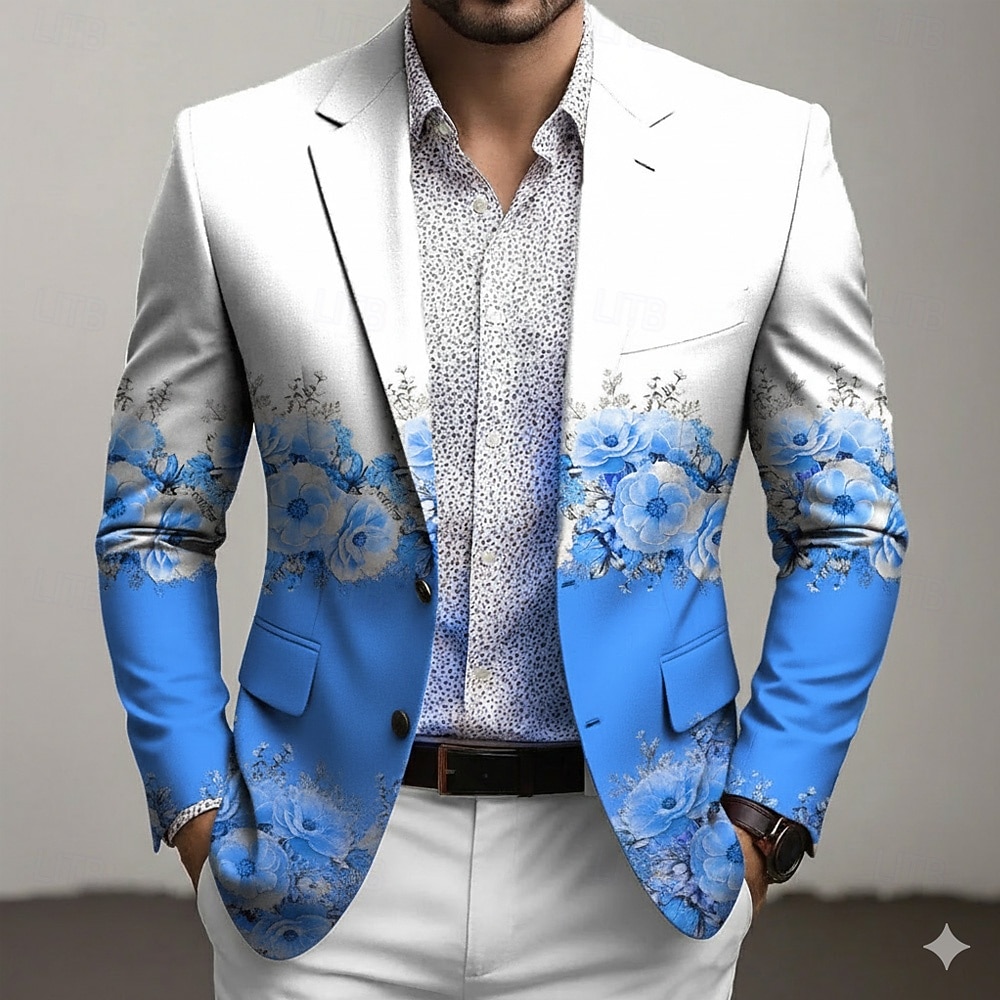 Ανδρικά Φλοράλ Μπουφάν μπλέιζερ Παλτό Μοντέρνα Άνετο Αναπνέει Καλλιτεχνικό Καθημερινό Καθημερινά Βραδινό Ρούχα για Πάρτυ Αιτιώδης συνάφεια 3D εκτύπωση Κουμπιά Πολλαπλή τσέπη 2026 - $85.99 –P2