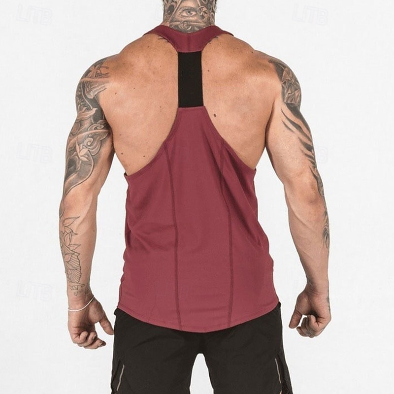 Herren Einfarbig Workout-Tanktop Lauf-Tanktop Fitness-Tanktop Sommer Ärmellos Schnelltrocknend Kompression Feuchtigkeitsableitend Fitnesstraining Aktives Training Übung Schwarz Weiß Rote 2026 - $21.99 –P13