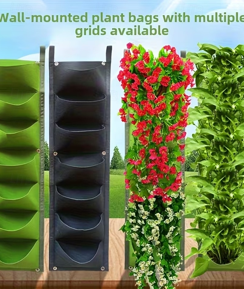 Ensemble de 2 sacs de culture suspendus verticaux à 7 poches, pour plantes, à fixer au mur à l'intérieur ou à l'extérieur. Style classique et léger, idéal pour un balcon, un jardin ou une décoration de 2026 ? $22.99 –P3