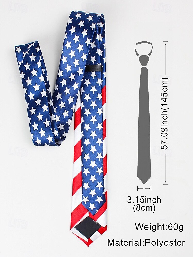 United States 250th Anniversary Men's Patriotic Tie & Bow Tie Set, Polyester American Flag Design, Classic Formal Style for US, Independence Day, Parades, Parties & Celebrations 2026 - $14.99 –P7