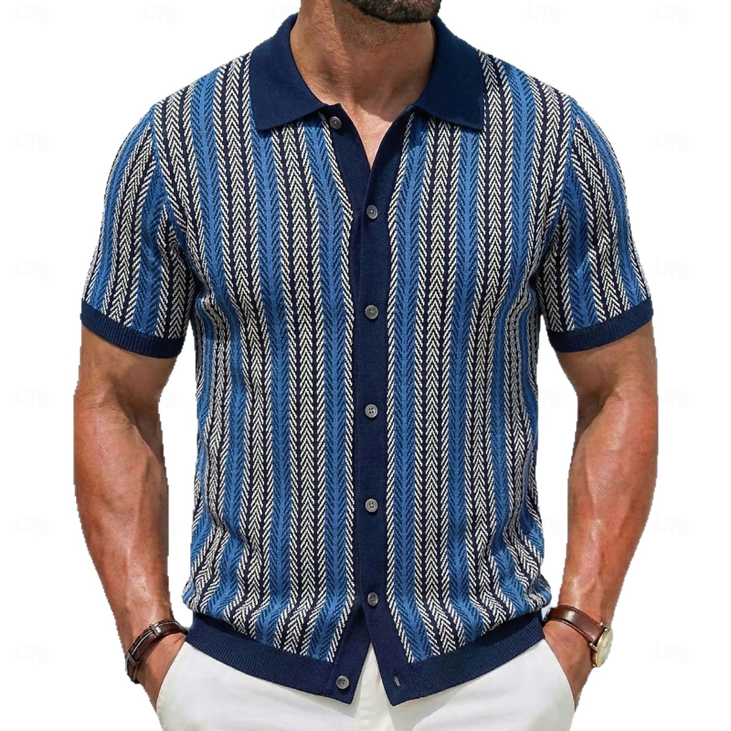 Per uomo Camicia Tessuto Camicia casual Camicia con Bottoni Camicia Jacquard Rosso Blu marino Verde Manica Corta Semplice Colletto a Camicia Casuale Quotidiano Jacquard Abbigliamento Elegante Moda del 2026 a $31.99 –P3
