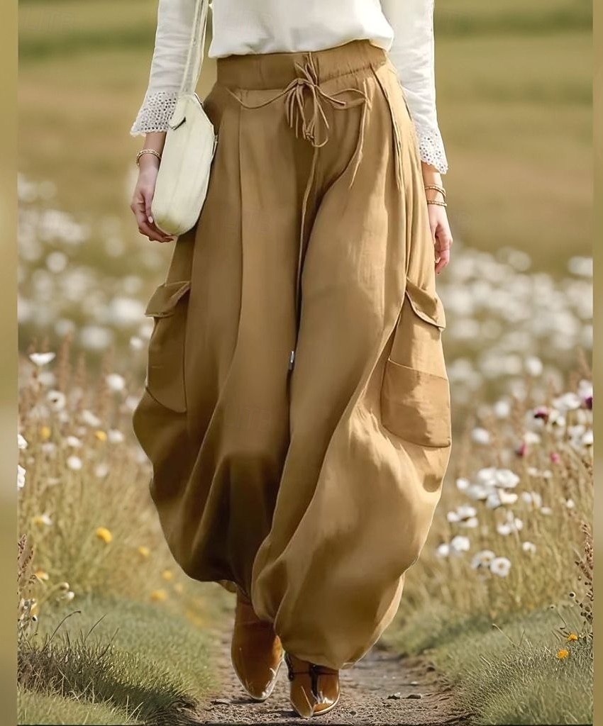 Per donna Finto cotone e lino Chinos Pantaloni Eleganti Pantaloni Estivi Vacanza Essenziale Lunghezza intera Vita Alta Comodità Inelastico Casuale Quotidiano Casa Blu Blu marino Viola Verde Estate del 2026 a $22.99 –P2