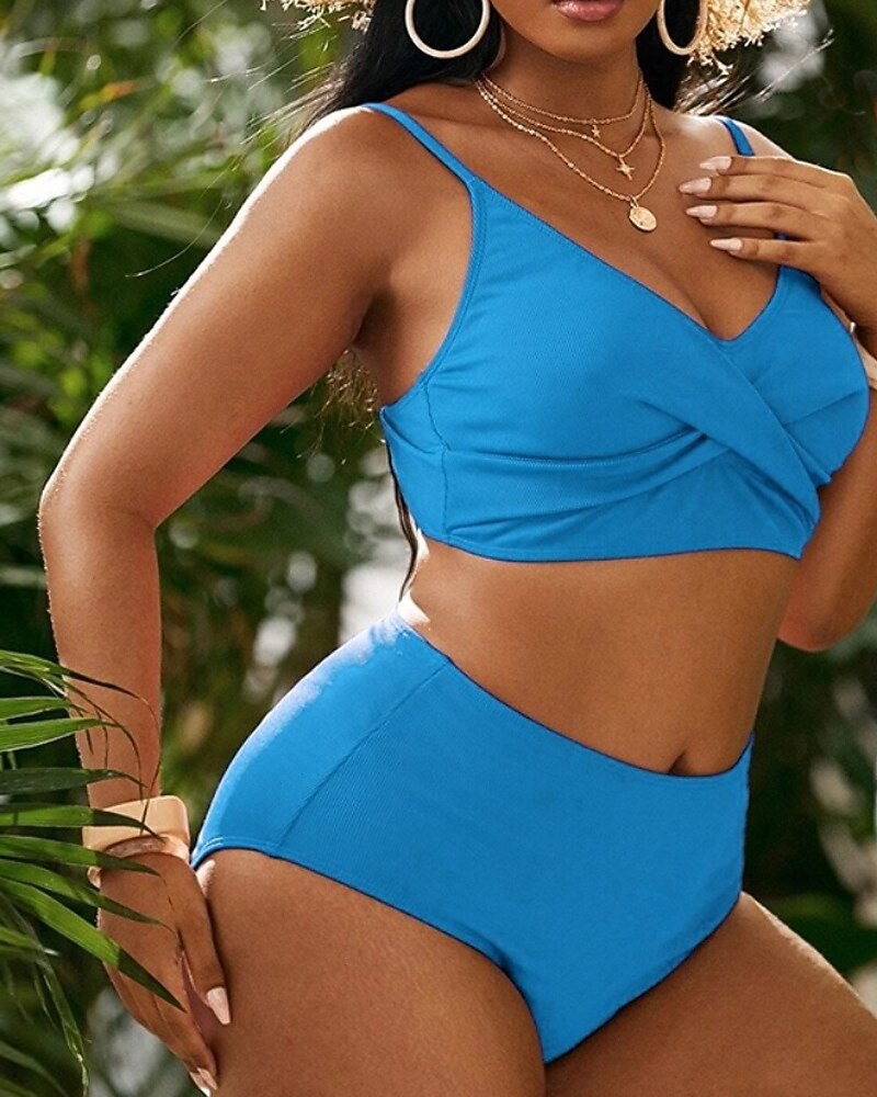 Mulheres Padrão Tankinis e biquínis para surfe Roupa de banho 2 Peças Cor Sólida Sem costas Proteção UV Elástico Sem Manga Roupa de Banho Surfe Mergulho Natação Verão de 2026 por $21.99 –P7