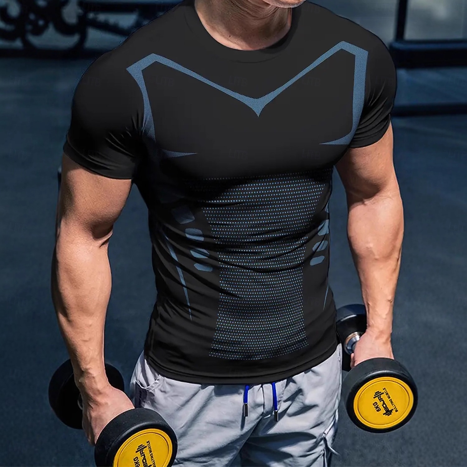 Bărbați Tricou Tee Top Mânecă scurtă Stil Nautic Vară Primăvară Toate Sezoanele Geometric Simplu Modă Sportiv De Bază Uscare rapidă Sporturi & Exterior Fitness Îmbrăcăminte de Sport  Albastru piscin 2026 - $13.49 –P6