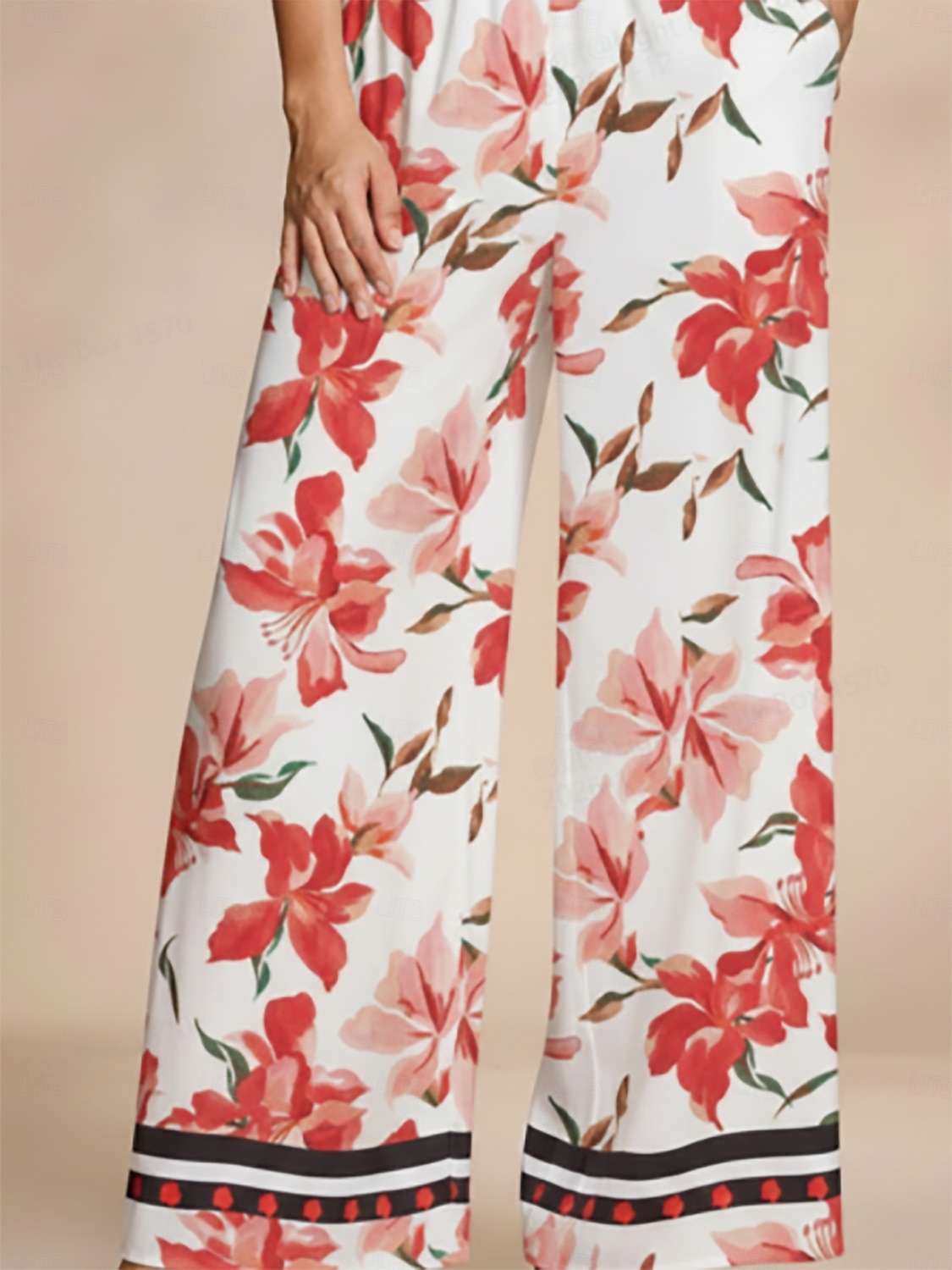 lentebloemen zijdezachte satijnen wijde broek 2026 - ₪231 –P1