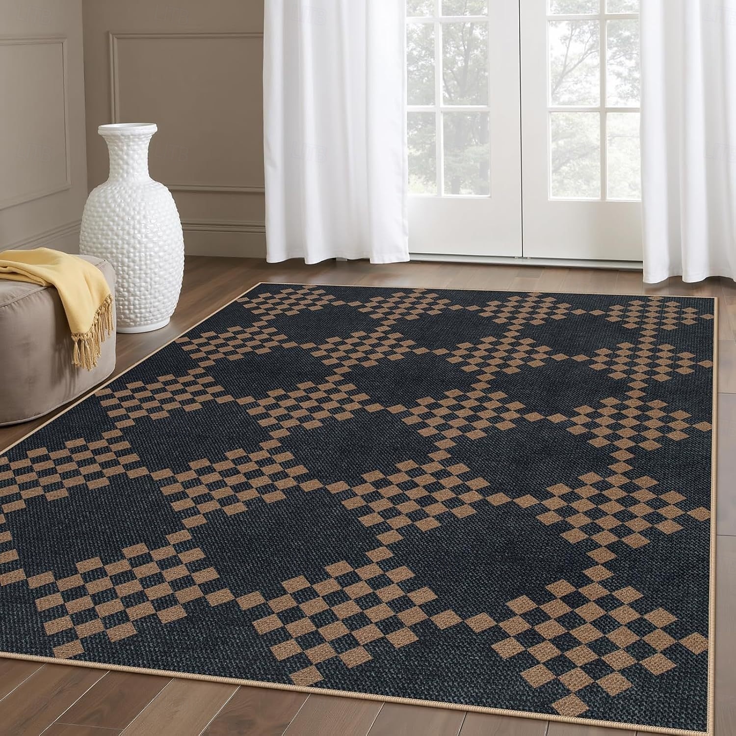 Outdoor Patio Rug, Washable Easy Jute Rugs for Entryway Indoor Outdoor Living Room Carpet, Farmhouse Non Slip Door Mat for Backyard Bedroom, Diamond 2026 - $27.99 –P8