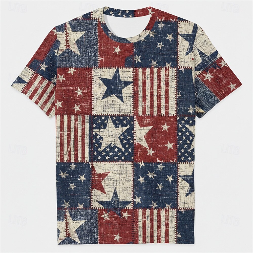 Patriotico T-shirt Maglietta grafica USA Retrò Vintage Patriotico Corte 1776-2026 per Unisex Adulti Stampa 3D  per Giorno dell'Indipendenza / 4 Luglio 4 Luglio del 2026 a $20.99 –P2