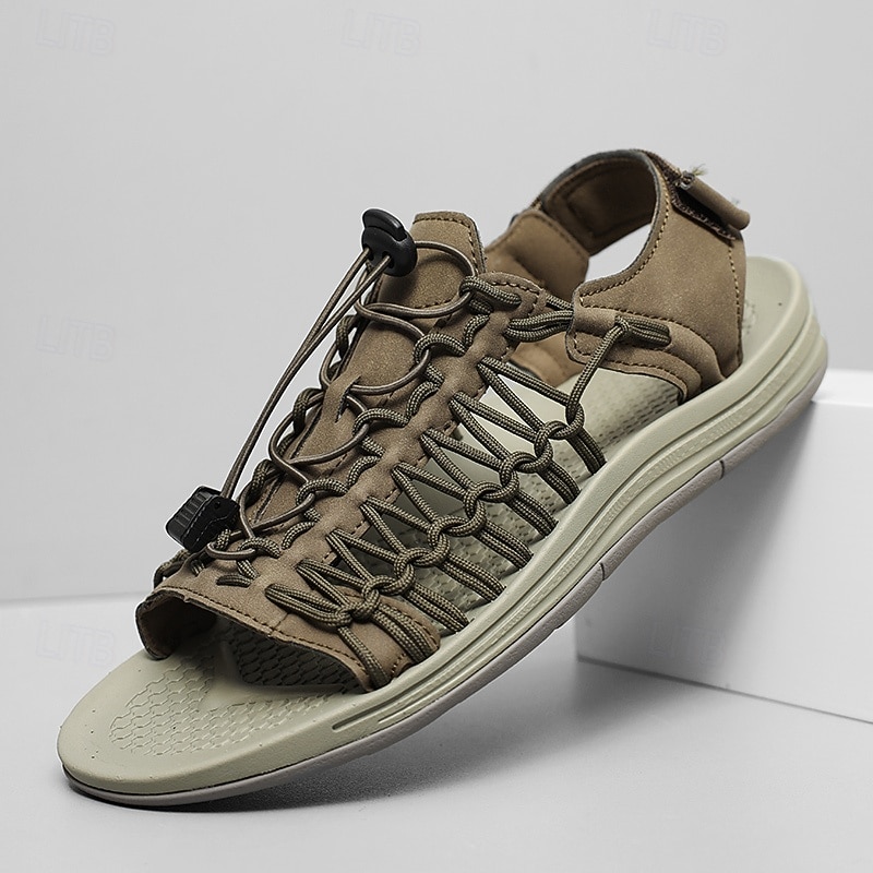 sandali da uomo color cuoio con cinturini regolabili, traspiranti e comodi, ideali per attività estive all'aperto e vacanze del 2026 a $46.99 –P17