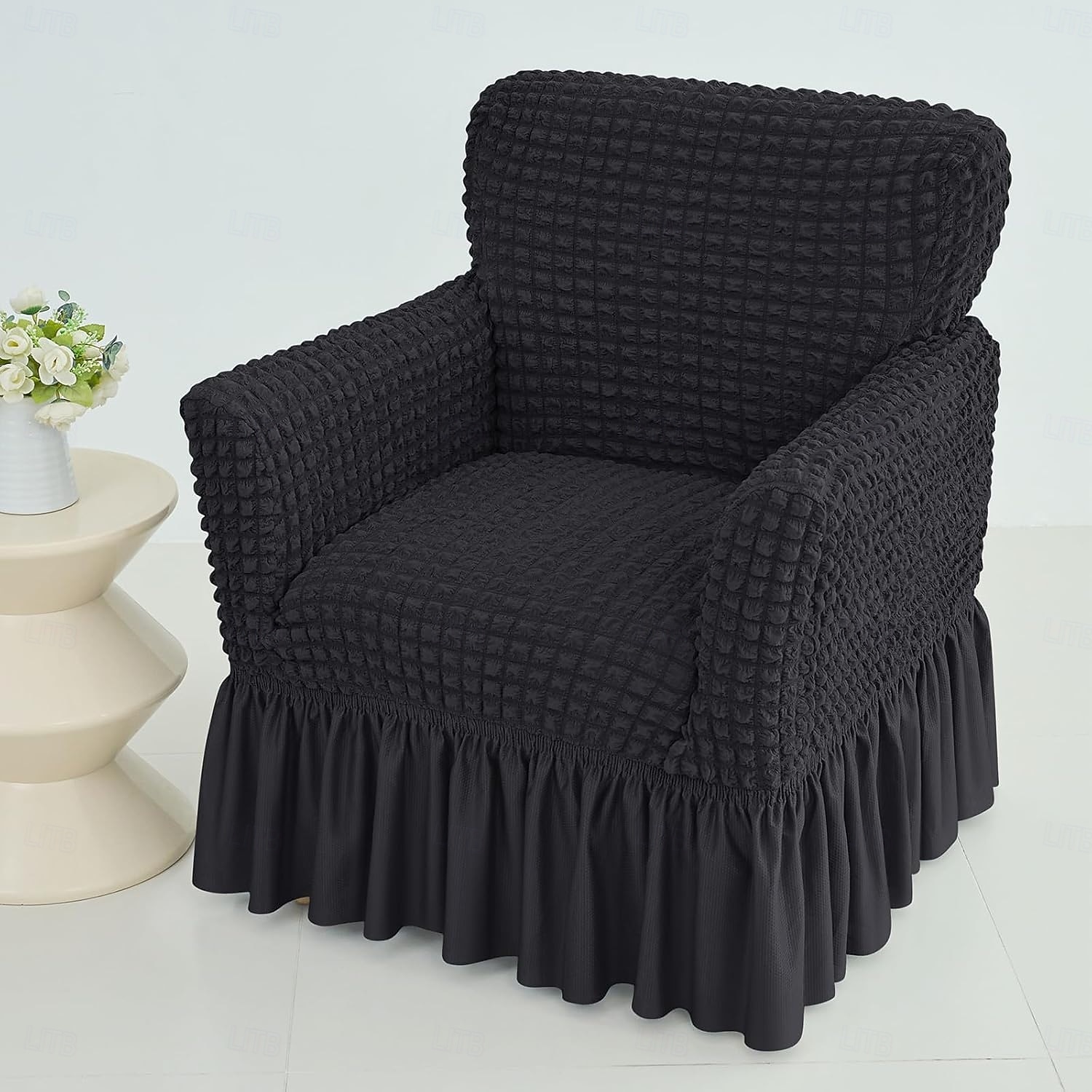 Stretch Seersucker Armchair Slipcovers with Skirt, 1-Piece Chair Cover with Arms, Soft Stretch Accent Chair Slipcovers, Non-Slip Washable Furniture Protector for Living Room Decor 2026 - $47.99 –P16