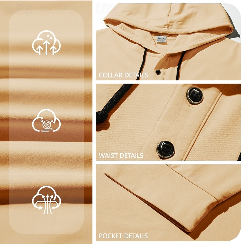 Homens Camisa Social Camisa casual camisa de botão Pullover Azul Marinha Manga Longa Tecido Com Capuz Casual Diário Com Capuz Roupa Moda Casual de 2026 por $20.99 –P10