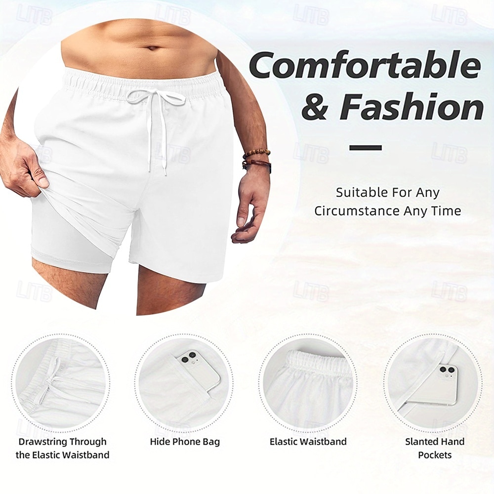 Per uomo Illusione ottica Fantasia "Cartone 3D" Faccia arrabbiata Pantaloncini foderati Pantaloncini da bagno 2 in 1 Pantaloncini da mare Misura del girovita medio Hawaiano Divertente Vacanza al Mare del 2026 a $22.99 –P5