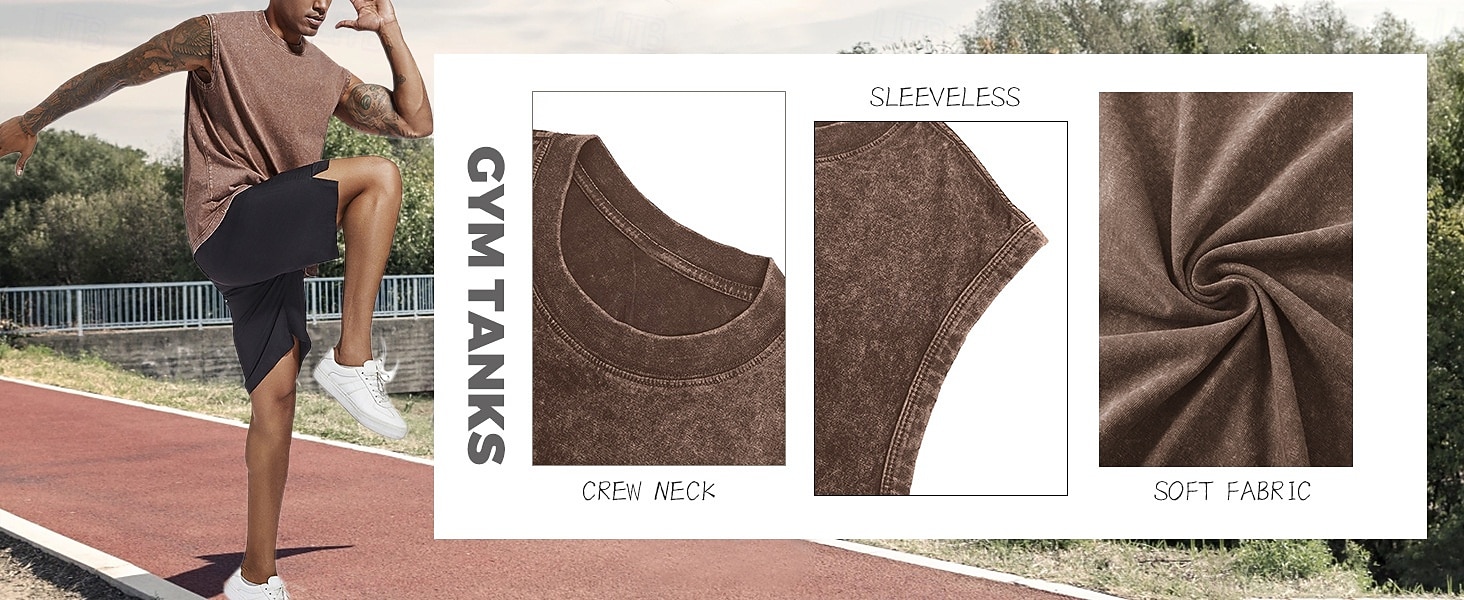 Ανδρικά Αμάνικη Μπλούζα Φανέλα Αμάνικο πουκάμισο Αμάνικο Στρογγυλή Ψηλή Λαιμόκοψη Καλοκαίρι Σκέτο Μοντέρνα Κλασσικό Μοντέρνο Σκέτο Causal Δρόμος Αθλητικά Ανοιχτό Χακί Μαύρο Πράσινο του τριφυλλιού 2026 - $13.49 –P2