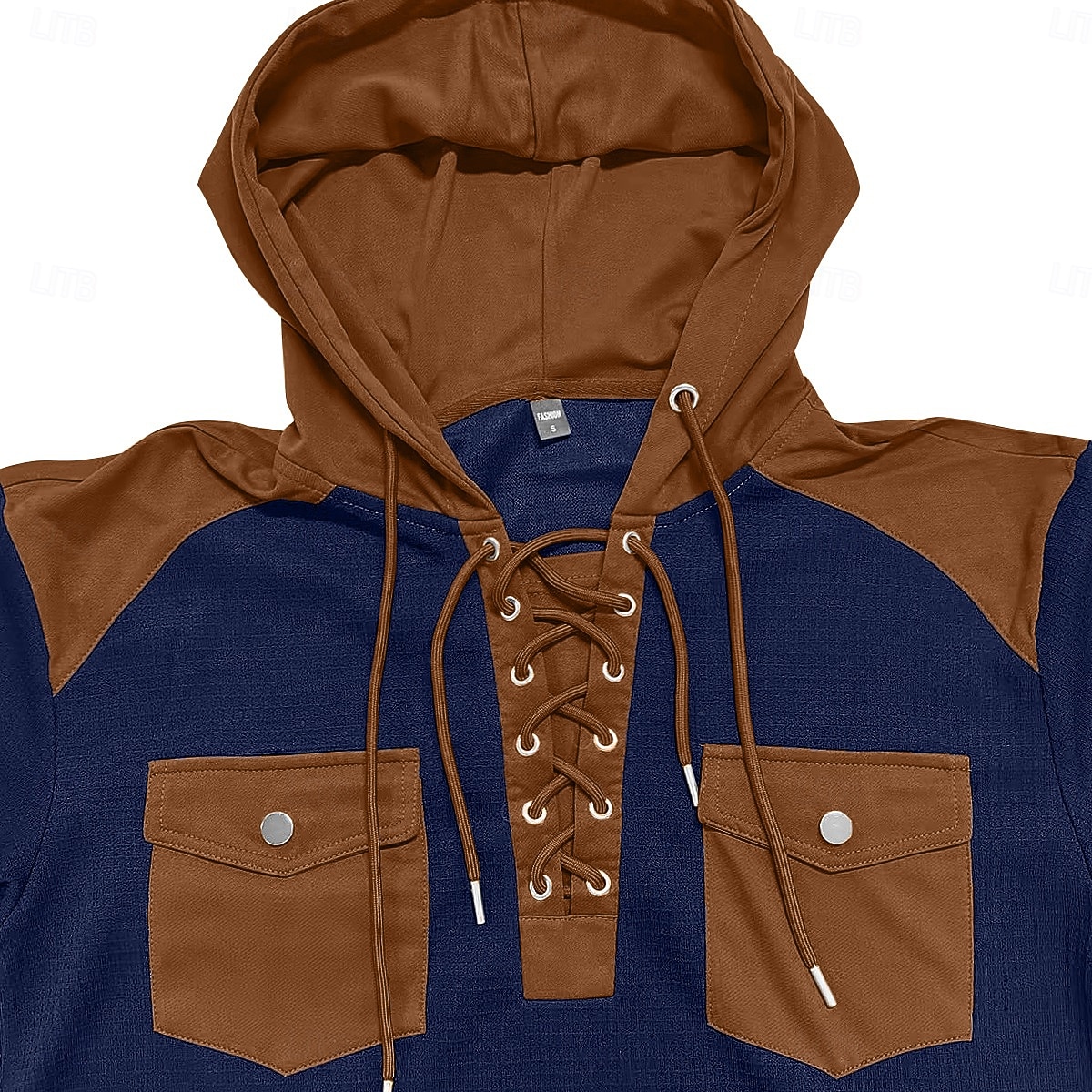 Herren Waffel T-Shirt T Shirt Waffel-Henley-Hemd Herrenhemden mit Ellbogenflicken Langarm Mit Kapuze Schnürhals Herbst Winter Frühling & Herbst Einfarbig Traditionell / Vintage Lässig Kordelzug 2026 - $26.99 –P2