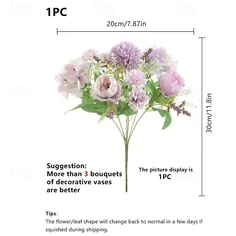 3 nippua ulkokäyttöön tarkoitettuja tekonurmi- ja pionikukkia, UV-suojattuja ja realistisia, sopivia sisä- ja ulkopuutarhan ikkunalaudoille keväällä, kesällä ja syksyllä häihin 2026 - $20.99 –P3