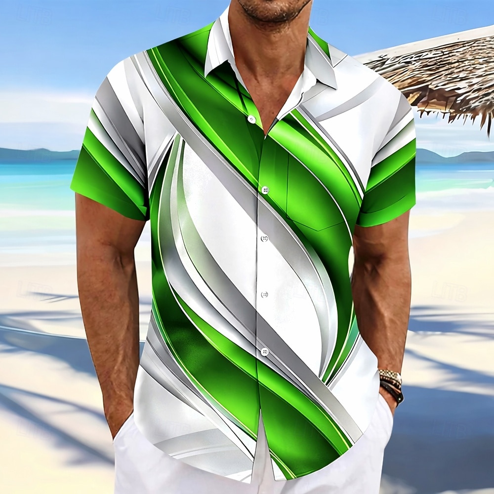 Voor heren Overgangskleur Abstracte kunst Overhemd Zomer overhemd Overhemd met knopen Korte mouw Mode-casual Buiten Vakantie Dagelijks gebruik Zomer Lente Strijkijzer 3D-afdrukken shirts met kraag 2026 - $25.99 –P6