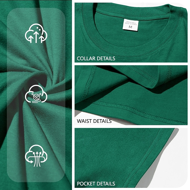 Herre 100 % bomulls-T-skjorte Kort Erme Crew-hals Sommer Vår & Vinter Helfarge عادي Mote Designer Grunnleggende Grunnleggende Ren Avslappet Feriereise Gate Kamel Grå Topp T-skjorte for menn 2026 - $13.49 –P11