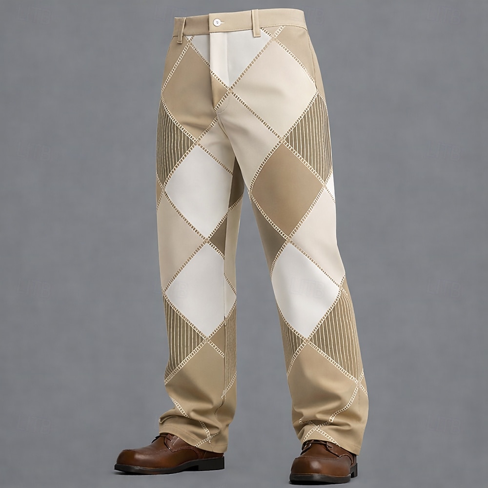 Homme Bloc de Couleur Patchwork Argyle Pantalons Dress Pants works Pantalons de Costume Taille Moyenne Occasionnel Extérieur Tenue Quotidienne Pantalon habillé coupe décontractée à devant plat avec de 2026 ? $20.99 –P3