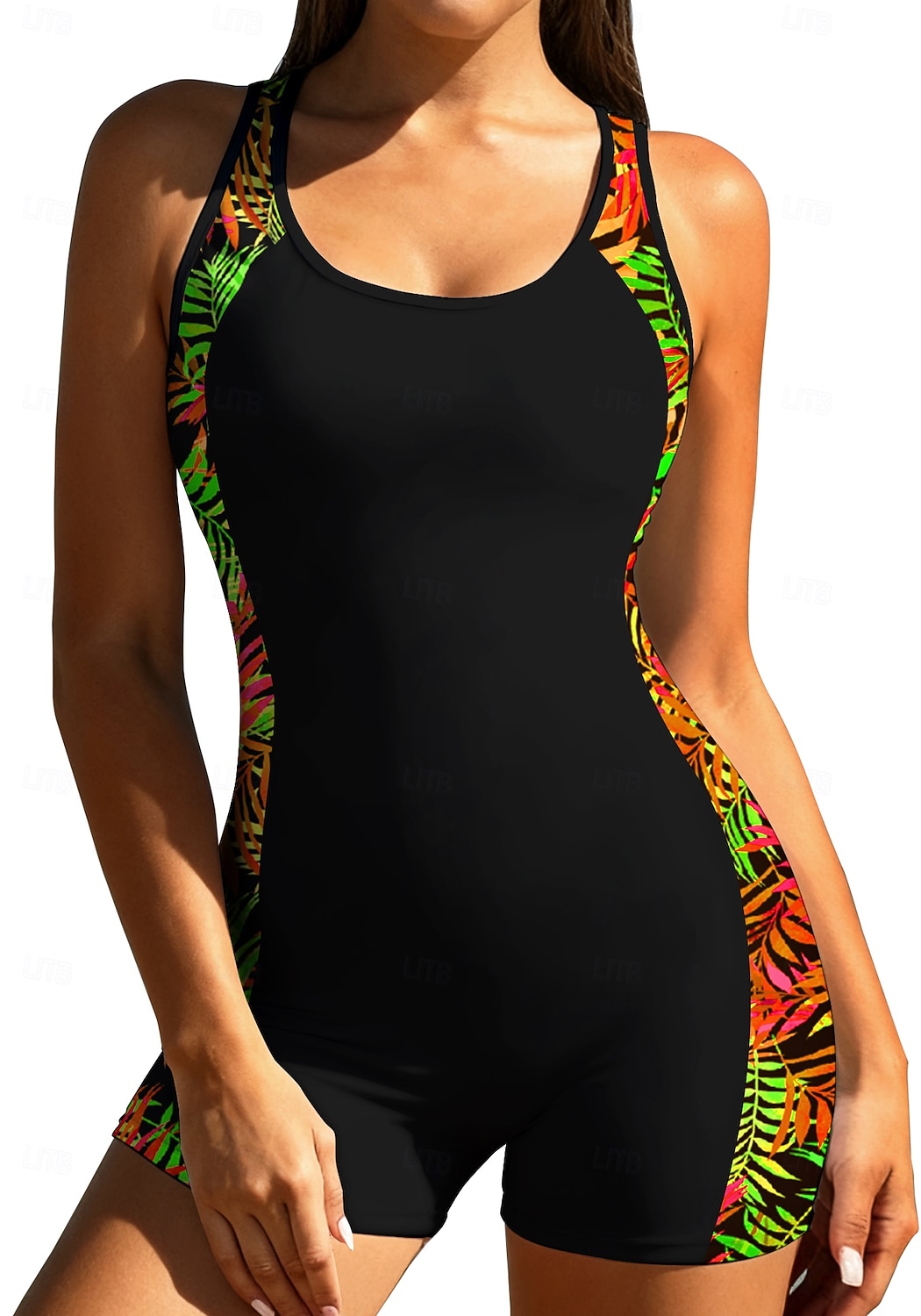 Damskie Średnie Docieplacze Jednoczęściowy strój do surfingu Strój kąpielowy Tropikalny Drukowane Blokowanie kolorów Zapiąć na zamek błyskawiczny z wbudowanym biustonoszem Wyjmowane wkładki Ochrona 2026 - $31.99 –P7