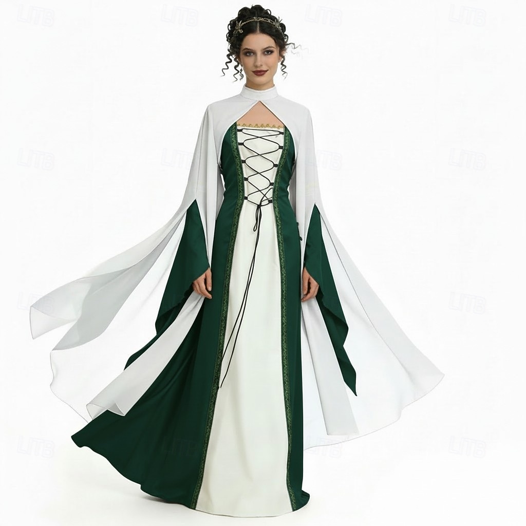 Středověké Renesanční Šaty Pláštěnka Dámské šaty Čerodějnice Šlechtic Královský oděv Maškarní kostým Dámské Keltské Fantazie předvečer Všech svatých Karneval Výkon LARP Ren Faire Dospělé Šaty 2026 - $63.99 –P14