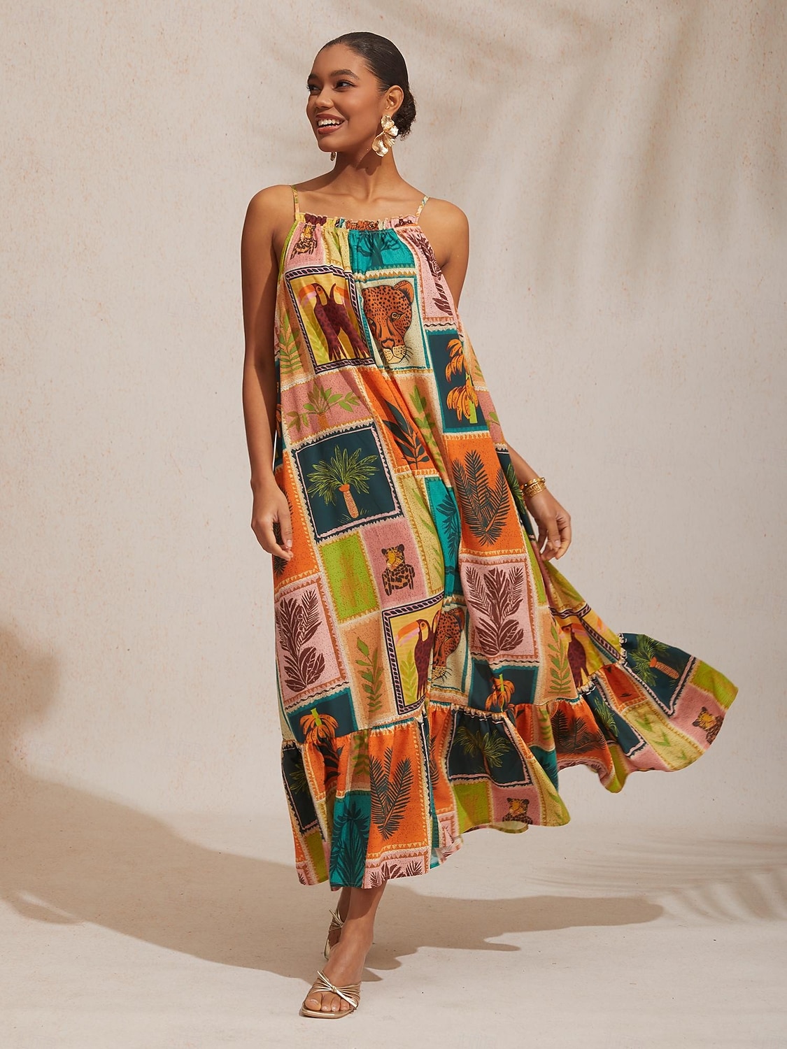 Feriestrandelement løs passform i chiffong-camikjole 2026 - $102.99 –P1