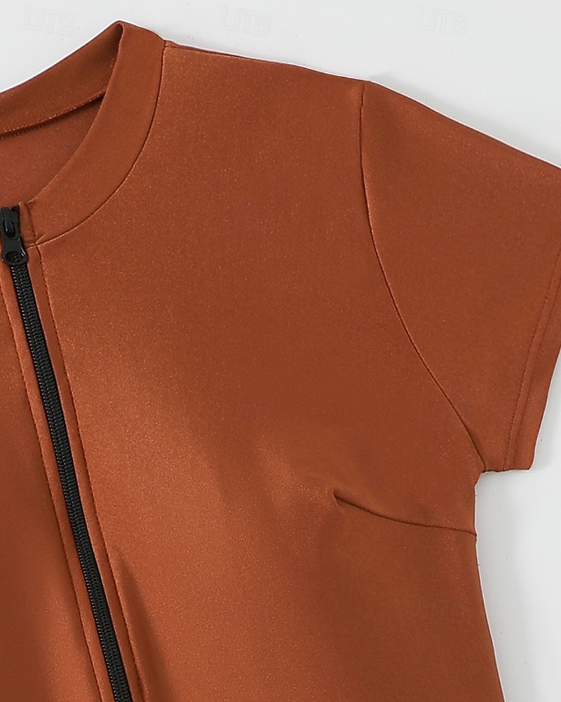 نسائي معيار حماية ضد التحسس ثوب السباحة لباس السباحة لون سادة إحزم حماية UV مطاط كم قصير ملابس السباحة بودي سوت تزلج على الماء غوص سباحة الصيف 2026 - $23.99 –P7