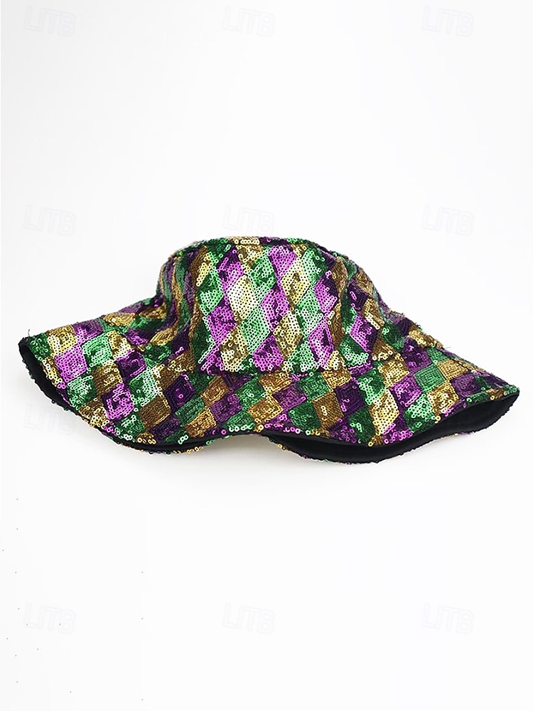 cappello da pescatore con paillettes da donna – due modelli disponibili, poliestere, perfetto per il martedì grasso e le feste del 2026 a $14.99 –P5
