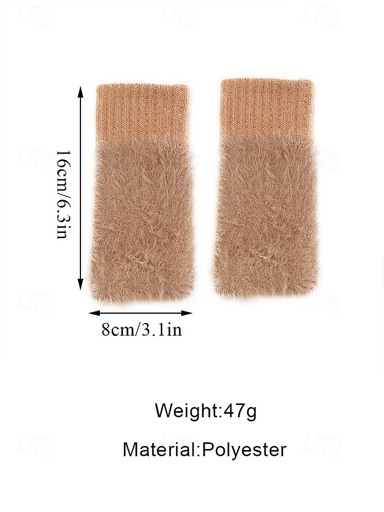 2026年 女性用伸縮性フェイクファー手袋 - 複数の色があり、柔らかくて心地よく、冬やカジュアルな外出に最適です。  コレクション – $7.99 –P10