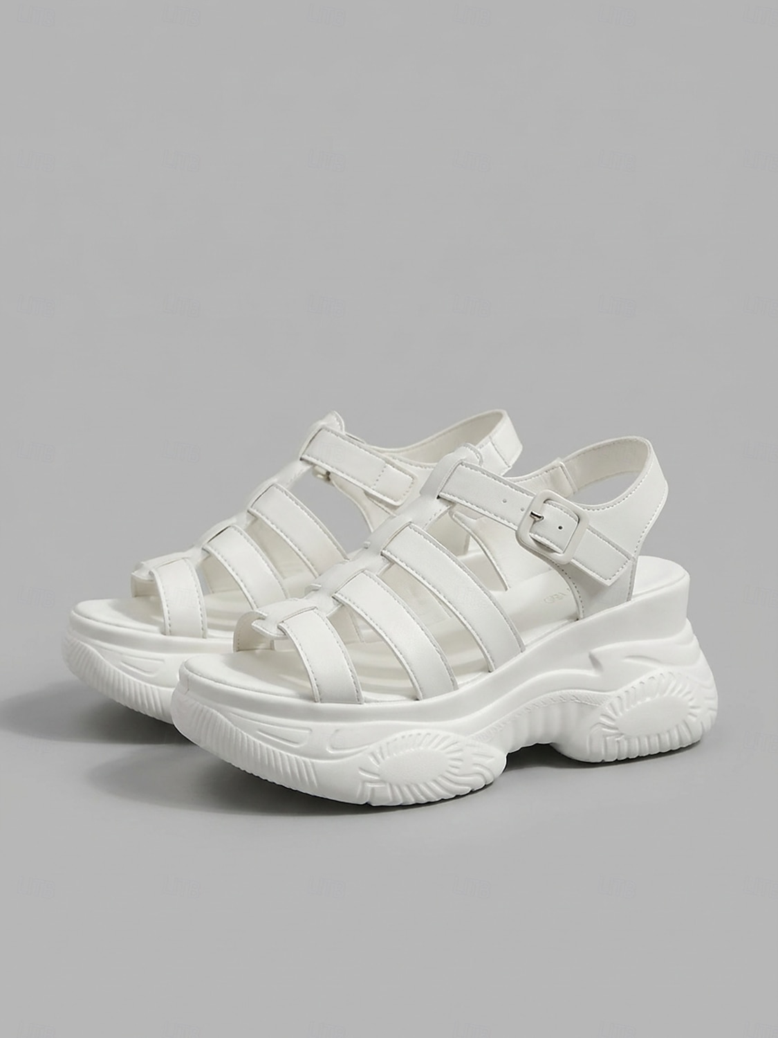 Γυναικεία Causal Καθημερινά Περπάτημα Τεχνητό διαμάντι Πλατφόρμα Σφήνα Ανοικτή μύτη Αθλητικό Καθημερινό Μινιμαλισμός Φο Δέρμα Νάιλον ταινία Μαύρο Λευκό 2026 - $26.99 –P1