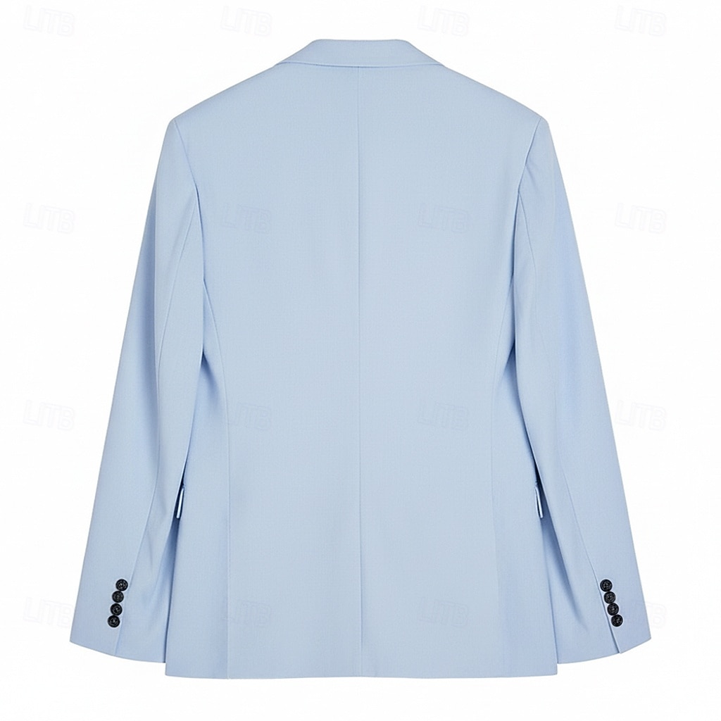 Men's Linen Blazer Sport Coat Notch Collar Fashion Casual Solid Colored Linen Blazer Dark Khaki Light Blue Tailored Fit Single Breasted One-button 2026 - $76.99 –P10